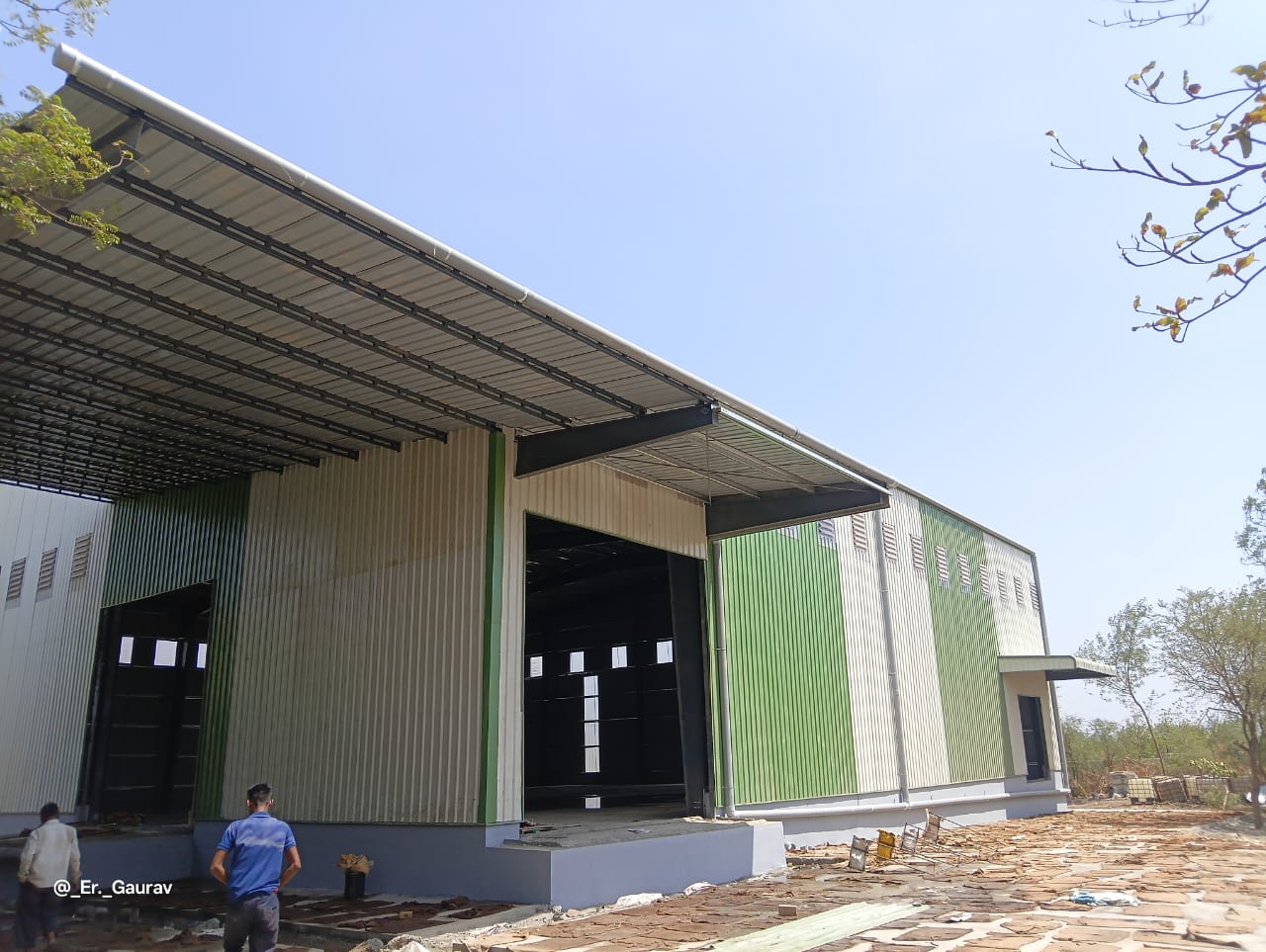 Shri Satiji industrial building exterior under completion