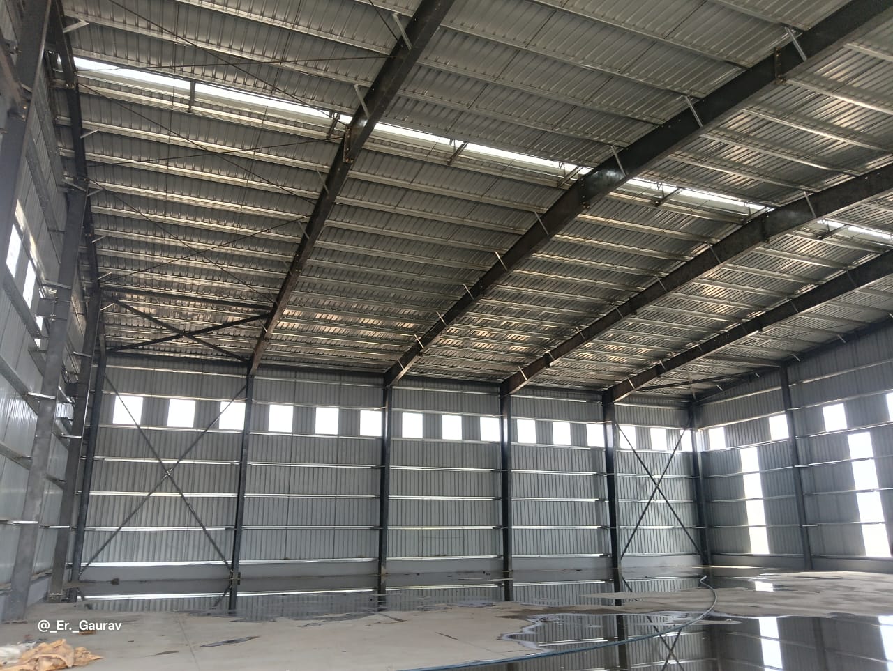 Shri Satiji industrial roof and frame interior
