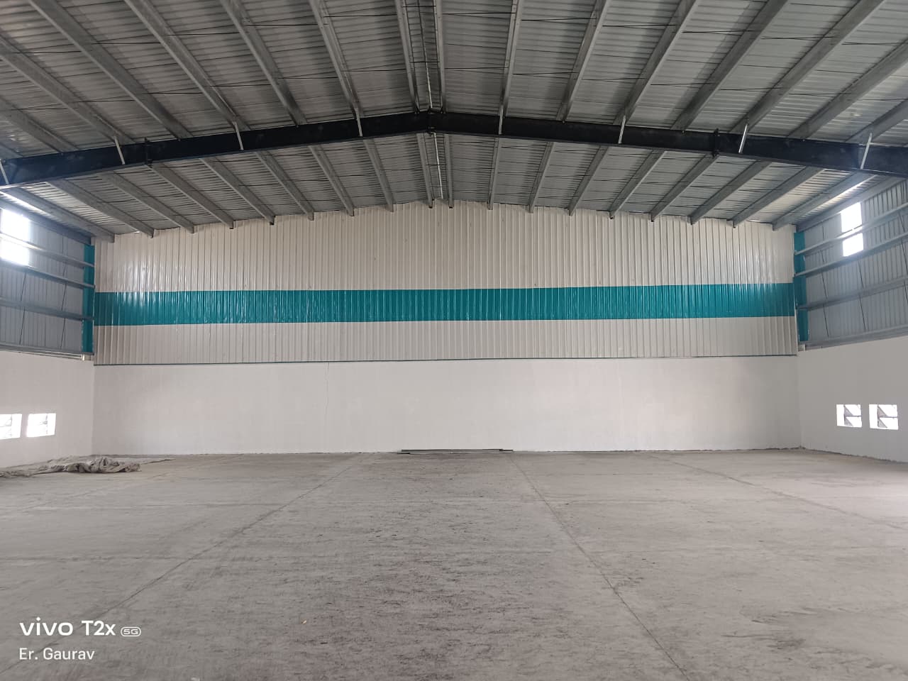 Completed Shri Satiji clear-span industrial interior